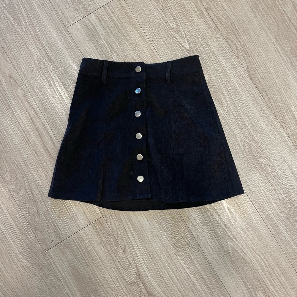 Princess Polly Black Button-Front Mini Skirt
